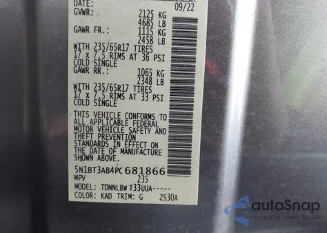 2023 Nissan Rogue S Intelligent Awd from USA, damaged, VIN 5N1BT3AB4PC681866